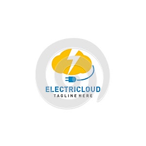 Electric Cloud logo design vector