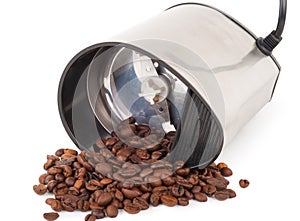 Electric coffee-mill machine with roasted coffee beans