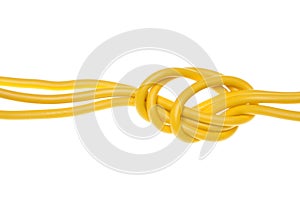 Electric colored wires with knot used in electrical network