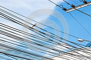 Electric communications wires . power cable lines and pole