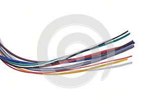 Electric computer cable wire isolated on white