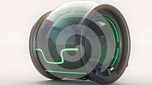 Electric Concept Taxi Car for future. 3d rendering animation with lights blending