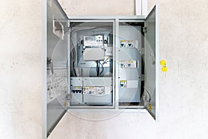 Electric control panel enclosure for power and distribution electricity.