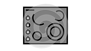 electric cooktop color icon animation