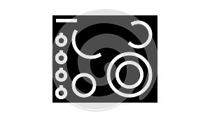 electric cooktop glyph icon animation