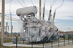 The electric current transformer on the substation