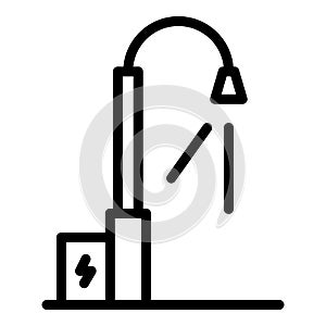 Electric desktop lamp icon, outline style
