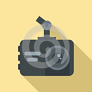 Electric digital recorder icon, flat style