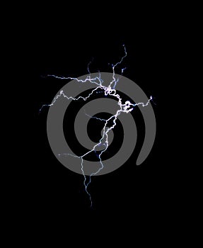 Electric discharge on a black background - 1. Electric shock, lightning, tesla.