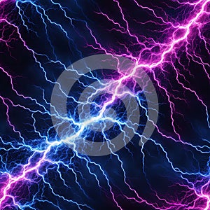 Electric discharge lightning in blue and lilac colors