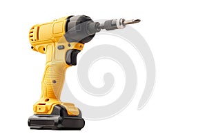 Electric drill , cordless power tools with Drill Chuck on a white background