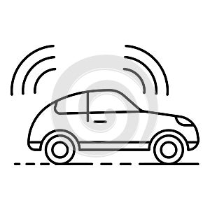 Electric driverless car icon, outline style