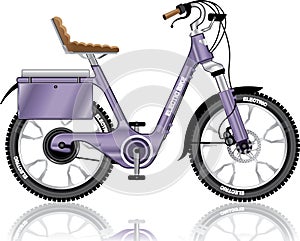 Electric E-bike bicycle vector illustration