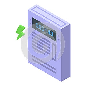 Electric energy counter device icon isometric vector. Watt meter count photo