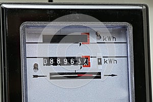 Electric energy meter old electromechanical type photo