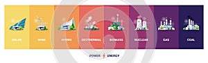 Electric energy power station generation types source types mix photo