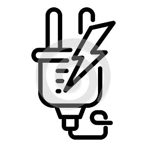 Electric europe plug icon, outline style