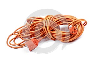 Electric extension cord on white