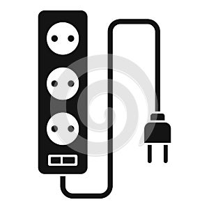 Electric extension cords icon, simple style