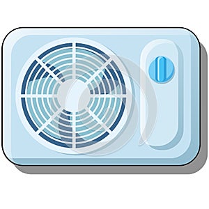 Electric fan. Air conditioning for home, climate equipment isolated on white background. Vector cartoon close-up