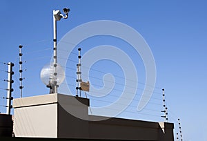 Electric Fence and Security Camera Atop Boundary Wall