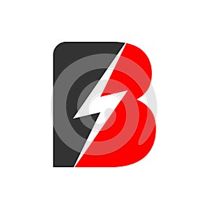 Electric Flash Power Initial B Lettermark Symbol Design photo