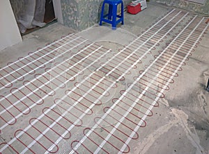 Electric floor heating system installation