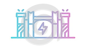 Electric Gate or Barrier, Security and Access Control Icon, vector design Generative AI