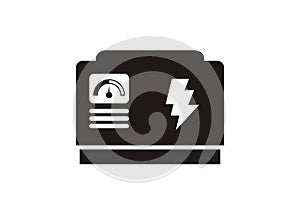 Electric generator. Simple illustration in black and white