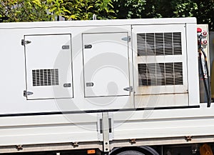 Electric generator on a trailer outdoor