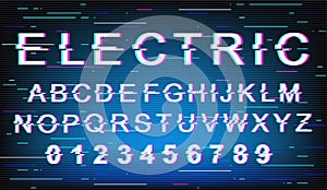 Electric glitch font template