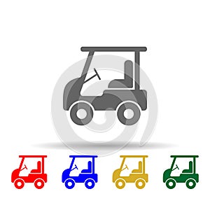 electric golf cart multi color style icon. Simple glyph, flat vector of transport icons for ui and ux, website or mobile