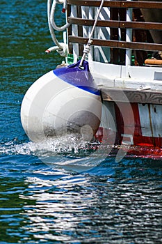 Electric green boats are used to have a trip on ``Kozjak` lake in Plitvice Lakes National Park,