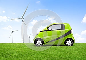 Electric Green 3D Car