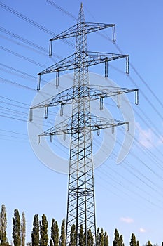 Electric grid pylon in Germany