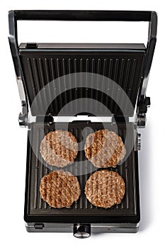 Electric grill burger meat
