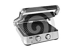 Electric grill for home cooking, burger, vegetables, meat, fish,