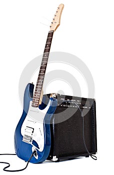 Electric guitar and amplifier