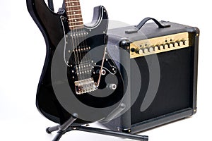 Electric guitar and amplifier