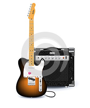 Electric guitar and amplifier