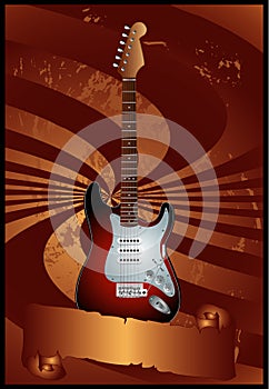 Electric guitar with banner