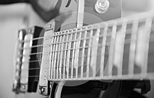 Electric guitar,black and white picture