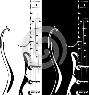 Electric guitar black-white version