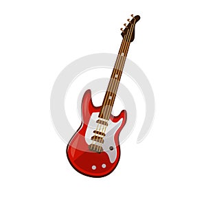 Electric guitar cartoon icon isolated on white background