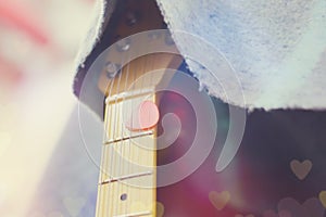 Electric guitar close up detail