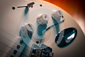 Electric guitar closeup detail