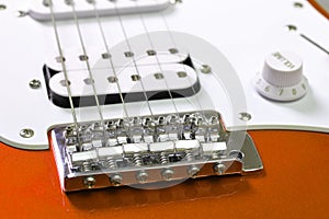 Electric guitar detail closeup