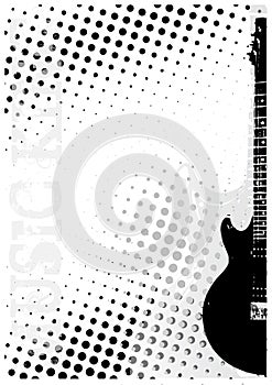 Electric guitar dots poster background