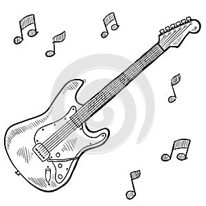 Electric guitar drawing photo