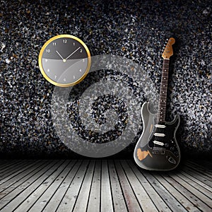 Electric guitar in the empty room